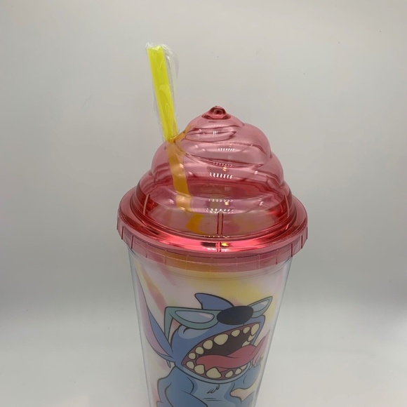 Disney Lilo and Stitch Ice Cream Swirl Acrylic Cup with Lid & Straw - Picture 4 of 13